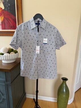 Apt 9 Button Up Shirt Mens M NWT Cactus Print Smart Temp Short Sleeve